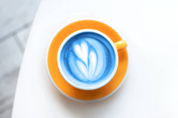 istock Fresh flavored blue matcha art isolated on white background. 1205501051