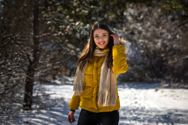 istock Smiling woman winter portrait 1205504093