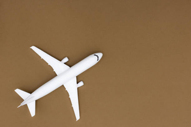istock Model plane,airplane on pastel color background 1205505506