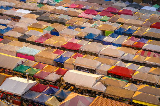 istock top view in Train Night Market Ratchada  ,Bangkok, Thailand 1205505918