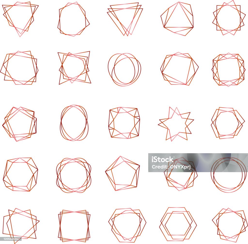 Khung Hình Học Hình Dạng Đa Giác Trừu Tượng Thanh Lịch Viền Phần ...