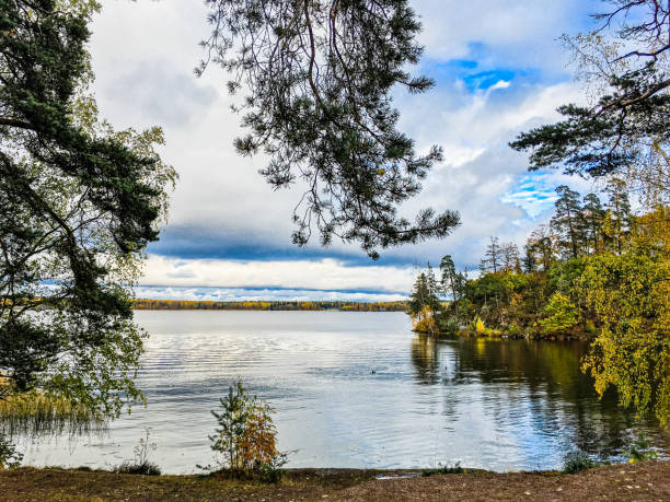 istock beautiful autumn landscape in Sunny weather 1205507300