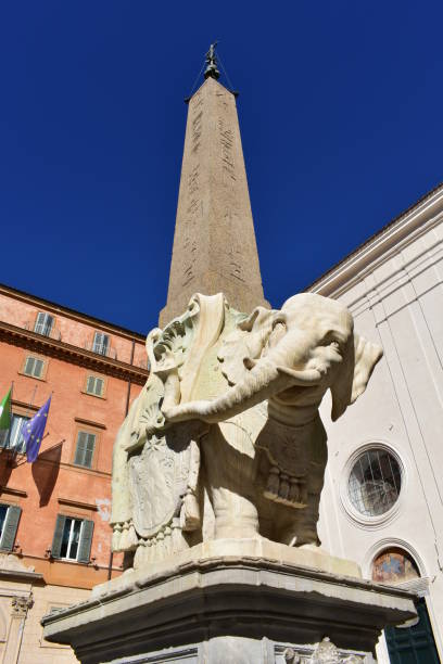 istock Piazza della Minerva Obelisk with Bernini Elephant. Rome, Italy. 1205510676
