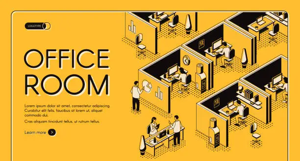 Vector illustration of Business company office isometric vector website
