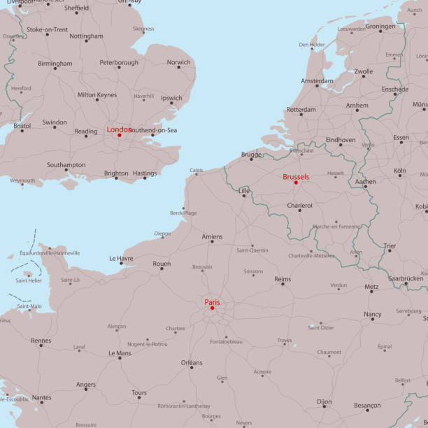 Travel Vector Map London Paris Brussels.
All source data is in the public domain.
Made with Natural Earth.
http://www.naturalearthdata.com/about/terms-of-use/