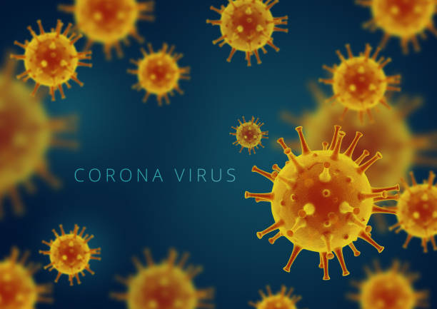 ilustração do vírus corona. infecção viral causando doenças crônicas. h1n1, vírus da hepatite, gripe, aids. 3d rendering virus. - causing - fotografias e filmes do acervo