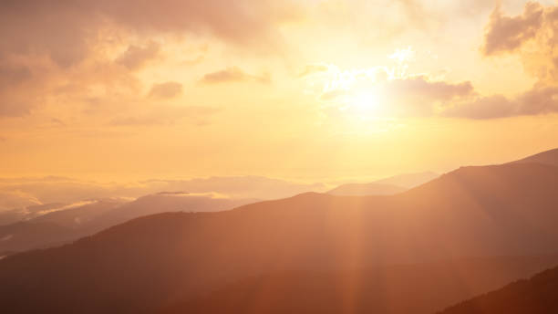 istock Sunrise, sunset in the Carpathian mountains. Natural background 1205535361