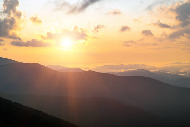 istock Sunrise, sunset in the Carpathian mountains. Natural background 1205535399