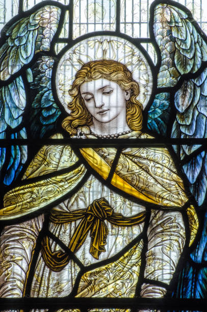 istock Blue Angel Stained Glass Window 1205540751