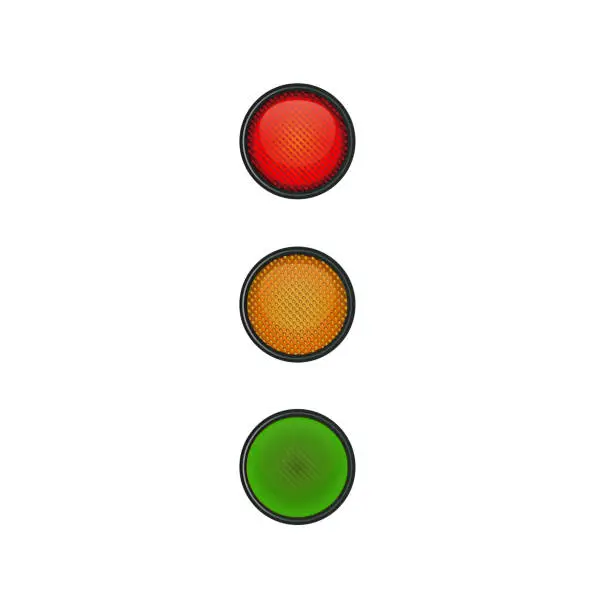 Vector illustration of Set of Traffic lights. Vector Illustration.