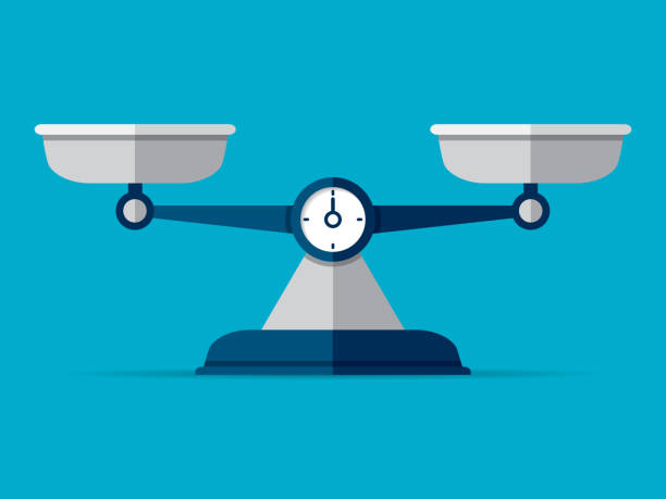 istock Scales icon in flat style. Libra symbol, balance sign. Vector design element for you project on color background 1205546140