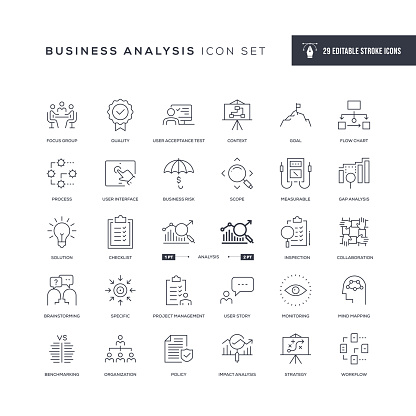 29 Business Analysis Icons - Editable Stroke - Easy to edit and customize - You can easily customize the stroke with