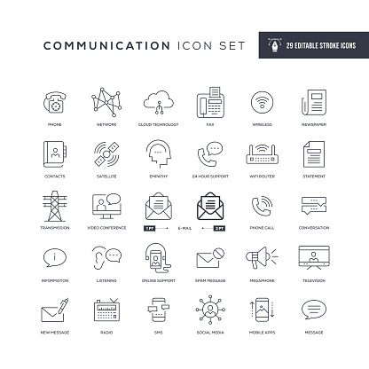 29 Communication Icons - Editable Stroke - Easy to edit and customize - You can easily customize the stroke with
