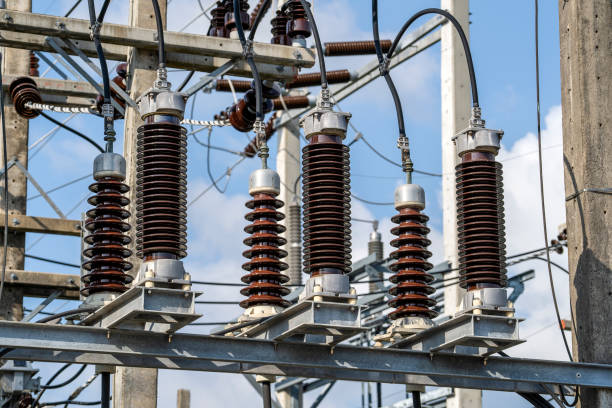 istock High voltage electrical insulation in a power substation 1205548145