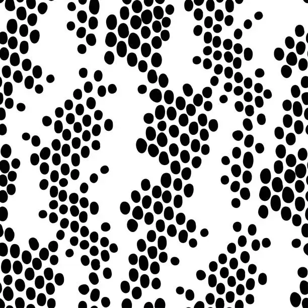 Vector illustration of Seamless vector snake animal skin pattern. Snakeskin pattern. Black and white wildlife background. For fabric, textile, wrapping, cover, web etc.