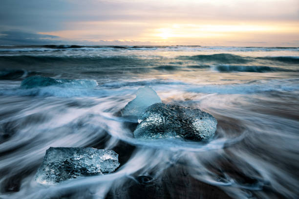 istock Sunrise on Diamond Beach, Iceland 1205550957