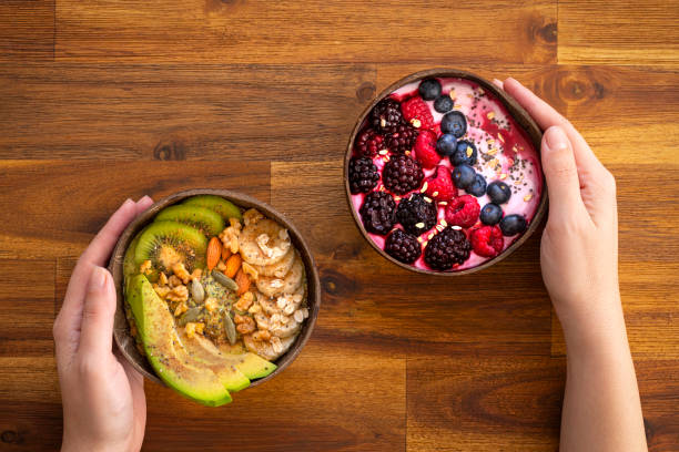 istock Healthy snacks in coconut bowls 1205552597