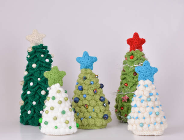 istock Christmas woolly trees ornaments 1205560872