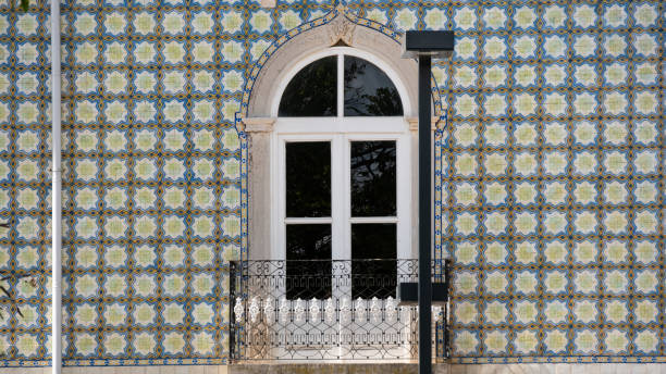 istock Facade with tiles and balcony 1205561284