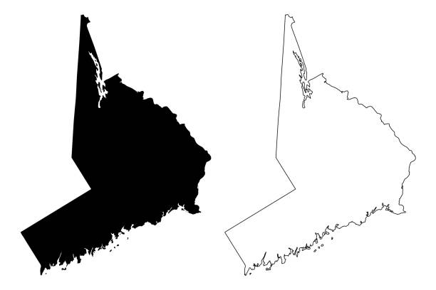 ilustraciones, imágenes clip art, dibujos animados e iconos de stock de mapa del condado de fairfield, connecticut - map cartography connecticut drawing