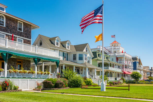 case tradizionali a cape may new jersey usa - contea di cape may foto e immagini stock