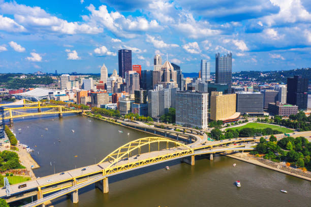 istock Pittsburgh downtown aerial view 1205566685