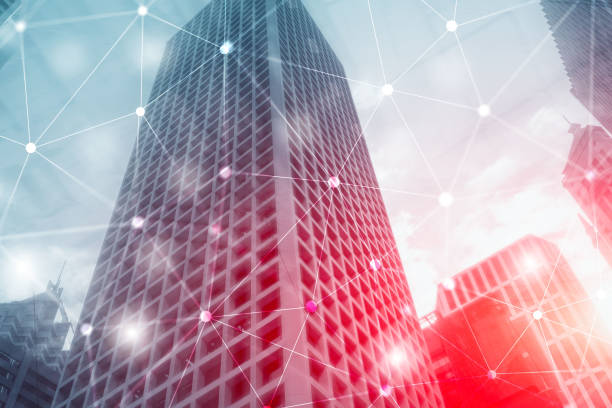 istock Futuristic Cyber Network. Smart City Concept. Abstract Line Connection. 1205571020