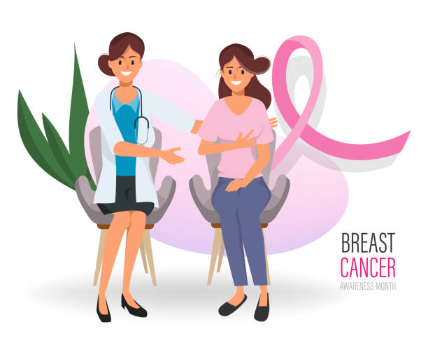 Breast Cancer Awareness international doctor team. Healthcare and Medical lab people. vector art illustration