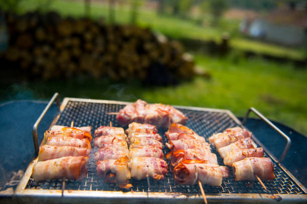 istock Pork Chops with Kebab on the BBQ 1205571915