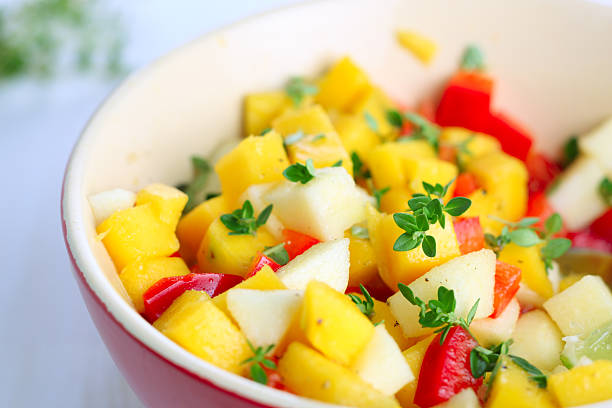 istock Fresh salad with mango, red pepper, apple and lemon thyme 120557290