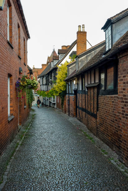 Church Lane, Ledbury, county of Herefordshire, United Kingdom stock photo