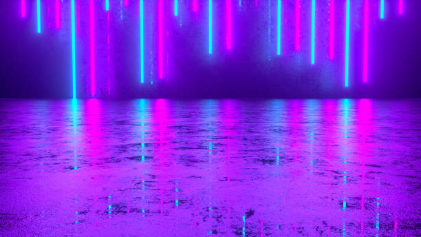 istock 3d abstract background with ultraviolet neon lights, cosmic landscape, glowing lines 1205578454