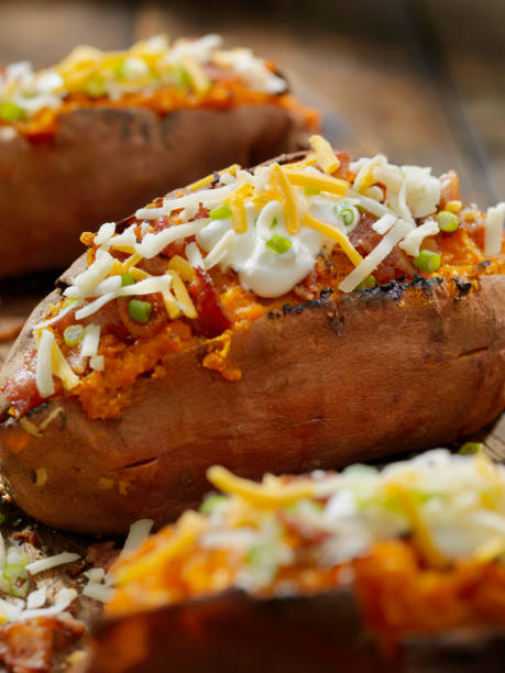 istock Twice Baked, Stuffed Sweet Potatoes 1205580060