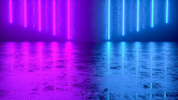 istock 3d abstract background with ultraviolet neon lights, cosmic landscape, glowing lines 1205580753