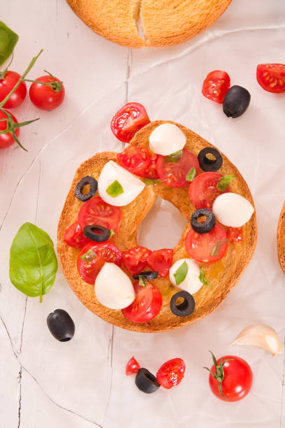 istock Friselle with tomatoes and mozzarella cheese. 1205581382