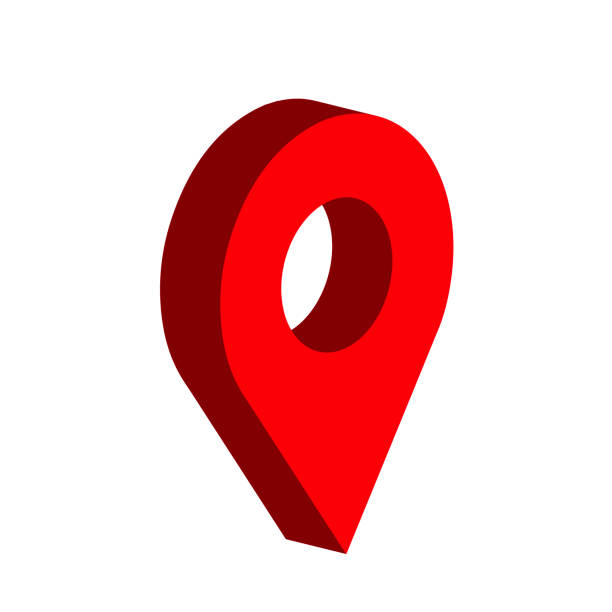 illustrazioni stock, clip art, cartoni animati e icone di tendenza di mappa icona gps volumetrico rosso. icona isometrica del vettore pin gps su sfondo bianco, vettore - cartography map symbol straight pin