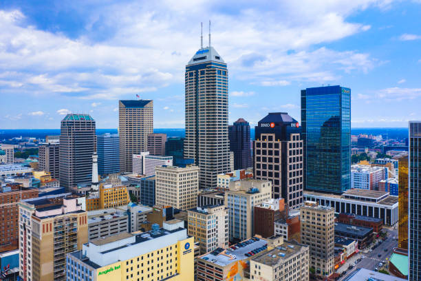 istock Aerial view of Indianapolis downtown Indiana 1205592253