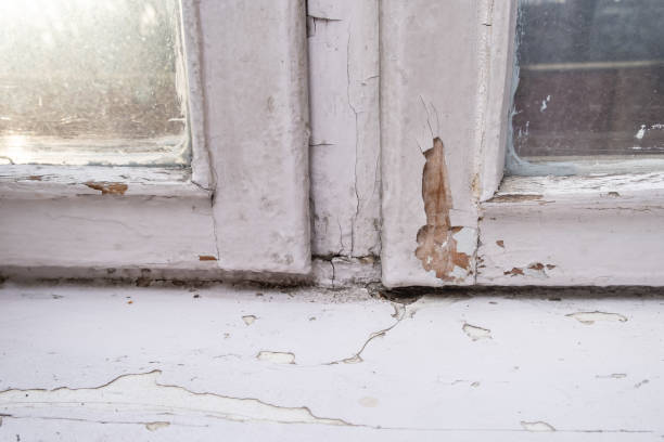 istock Old wooden window with peeling paint and durt needed to be repaired or replaced 1205593669