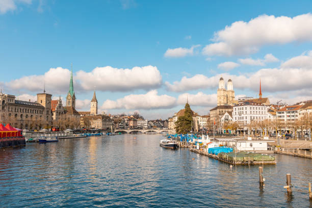 istock Zurich beautiful panoramic view on a sunny day 1205593791