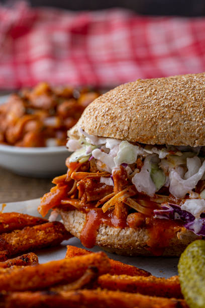 istock Vegan BBQ sandwich on a hoagie roll. 1205595191