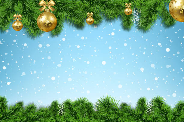istock christmas background with fir branches and balls 1205598996