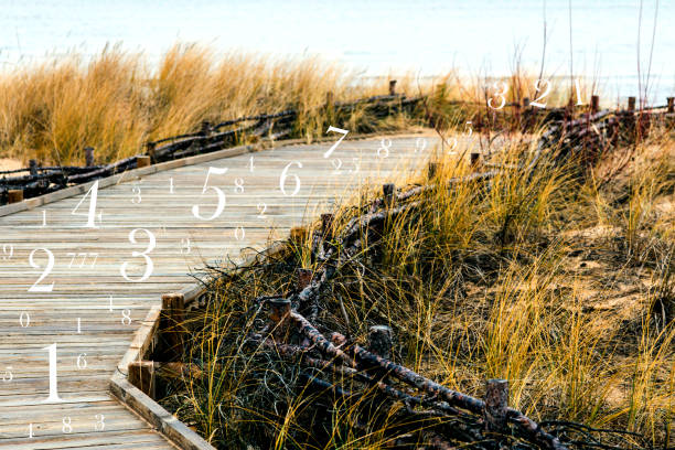 istock White numbers go on a wooden road 1205599796