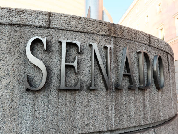 istock Exterior view building of Spanish senate (senado) 1205600195
