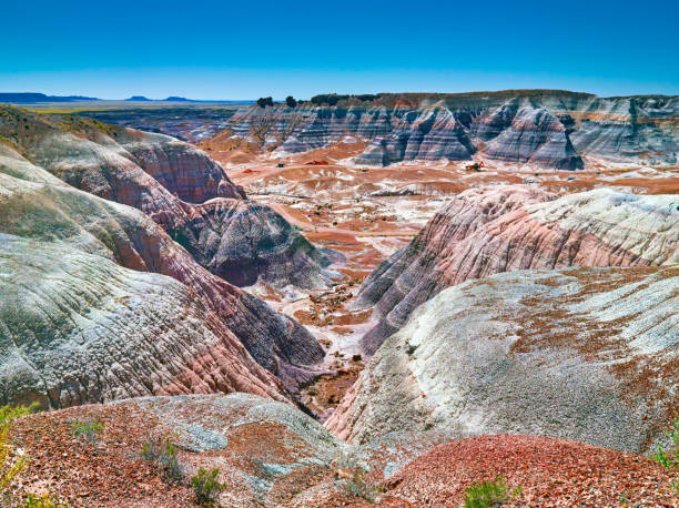 Blue Mesa Overlook Petrified Forest National Park chinle formation stock pictures, royalty-free photos & images