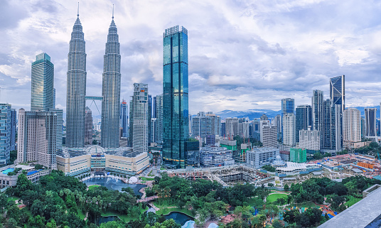 Skyline of Kuala Lumpur from high up.