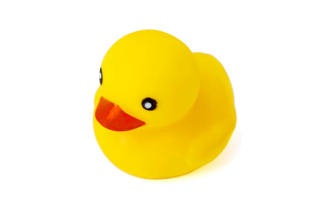 istock Yellow rubber duck isolated on white background. Cute yellow rubber duck isolated on white background. 1205606284