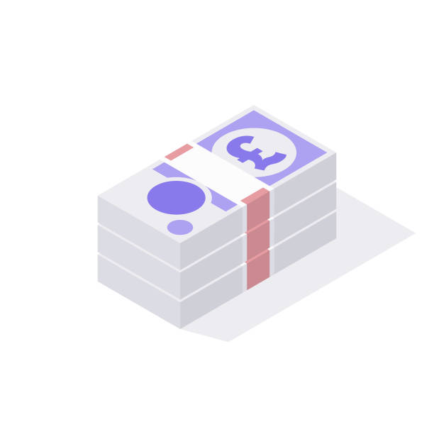 Isometric Stack of British GBP 20 Pound Sterling Notes Isolated on a White Background This illustrated bundle of British Twenty Pound Sterling notes (£20) is a simple, minimal, and yet instantly recognisable design element, ideal for your financial design project. The illustrator 10 vector file can be coloured and customised to suit your needs and scaled infinitely without any loss of quality. impulse shopping stock illustrations