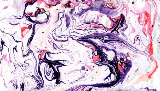 istock Bright Colored Mixed Illustration, Acrylic Color . Purple Modern Gouache Paint, Flow Mixed Effect, Purple Valentine Paint ,Magenta Liquid Wet Artwork. 1205609086