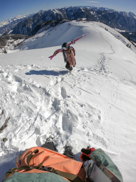 istock Couple ski touring and hiking 1205609134