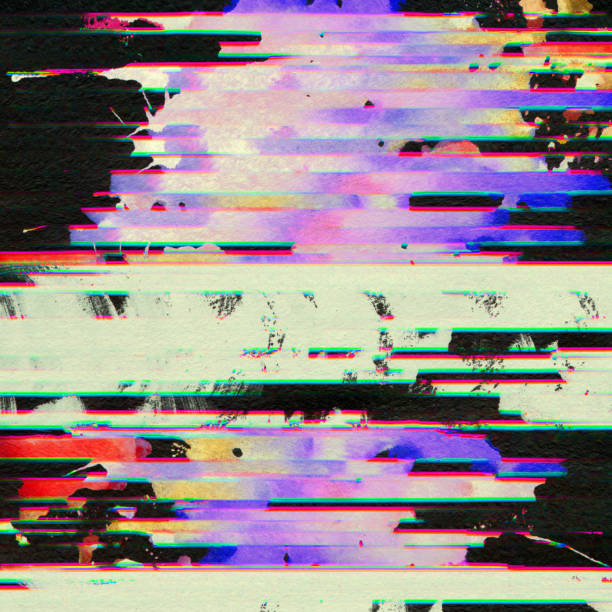 istock Abstract scanned digital pixel noise glitch background 1205610744